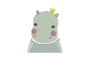Baby Hippo Embroidery Design