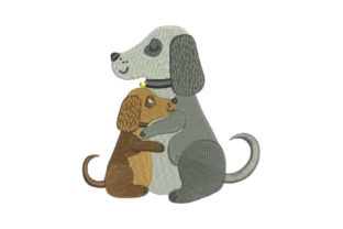 Dog and Puppy Embracing