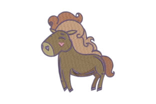 Horse Cartoon: A Charming Embroidery Design for Personalized Gifts