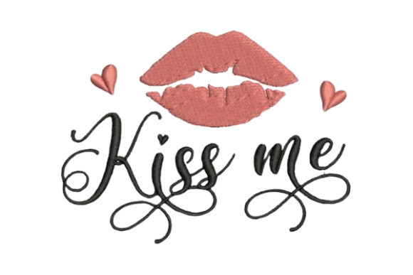 Kiss Me Lips: A Romantic Embroidery Design