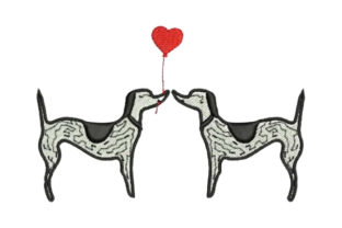 Lover Dogs Embroidery Design