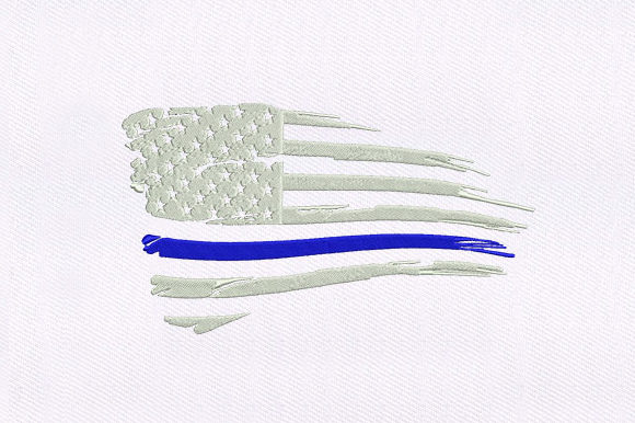 Patriotic USA Flag Embroidery