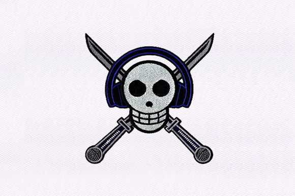 Skull Swords Embroidery Design