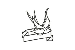 Swallow Tattoo Embroidery Design
